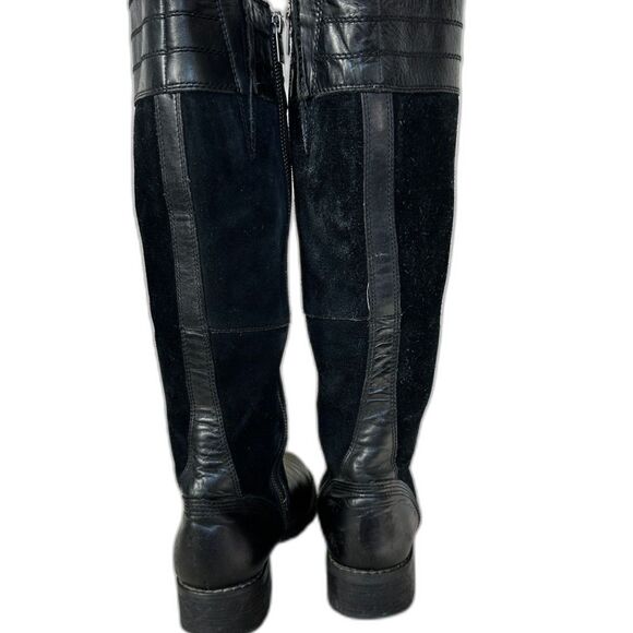 Timberland Black Suede and Leather Knee-High Boots - Women 7.5 - Picture 6 of 9